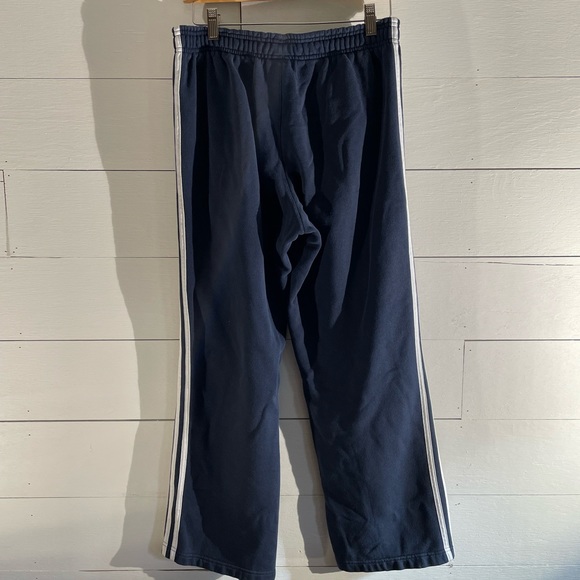 Adidas Navy with White Stripes Loose Fit Sweatpants Track Bottoms - Picture 5 of 6